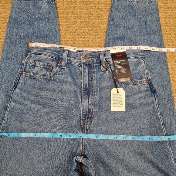 Levi's Premium High Loose Taper Blue Denim Jeans Women's Size Tag 27x29 - Picture 13 of 16